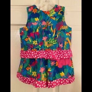 Vintage Fiddle Dee Dee Animal Print Top & Short Set sz8